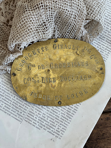 Vintage French Plaque from the Loire