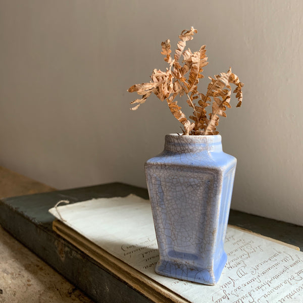 Blue Victorian Crazed Jar