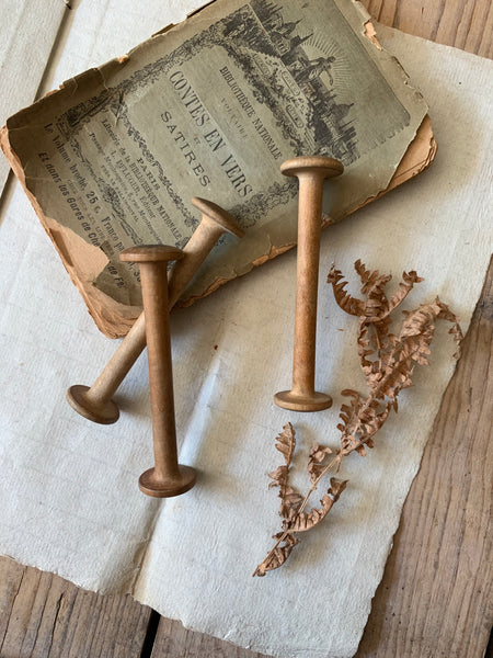 Small Vintage Wooden Bobbins