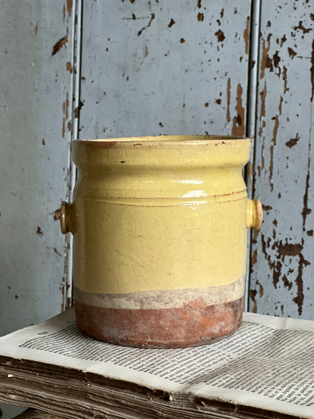 Antique Yellow Confiture Pot