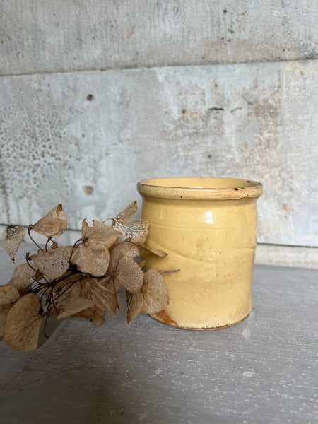 Antique Yellow Confiture Pot