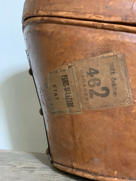 Beautiful Leather Top Hat Box and Top Hat