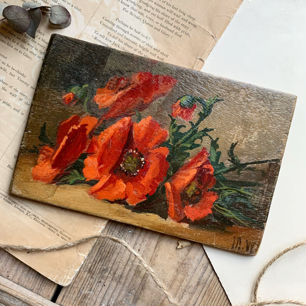 Small French Floral Oil Painting 1933