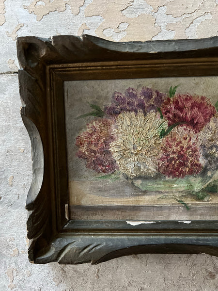 Small Framed Vintage French Oil Painting on Board