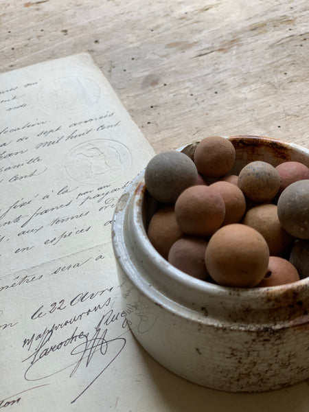Collection of Small Antique Clay Marbles