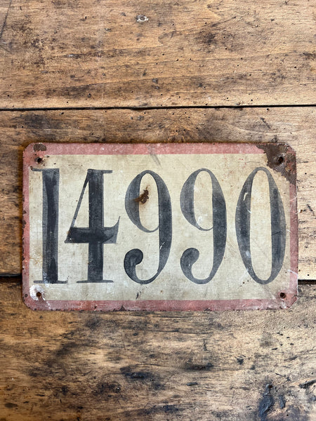 Vintage Number Plaque