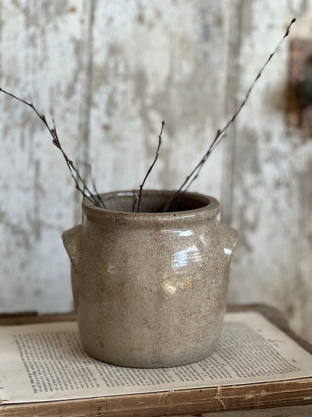Crazed Small French Confit Jar