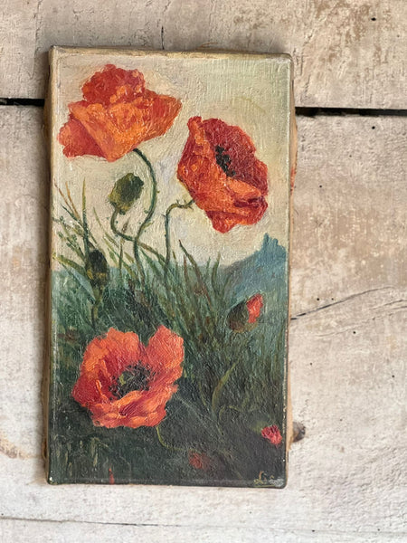 Small Vintage French Oil Painting on Canvas