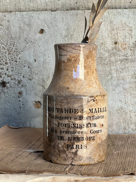 Vintage Worn French Mustard Pot