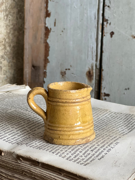 Mini Vintage French Yellow Jug