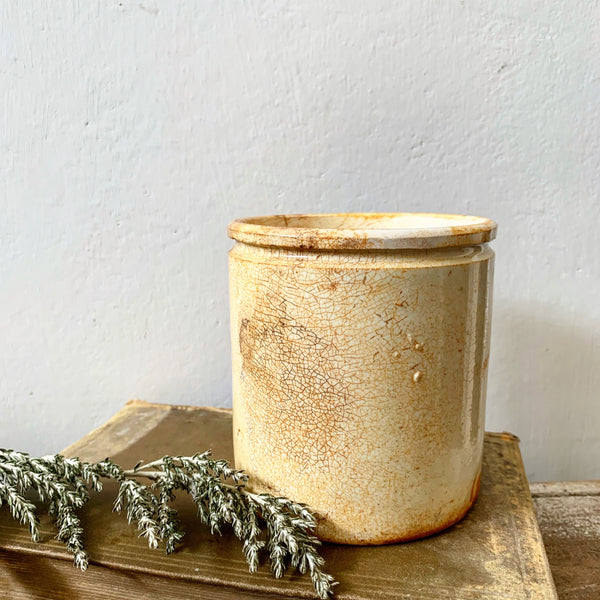 English Vintage Golden Glaze Marmalade Jar