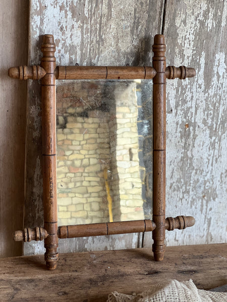 Small Vintage Bamboo Mirror