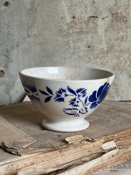 Rustic French Stencil Cafe au Lait bowl