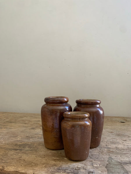 Cluster of Antique Stoneware Jars