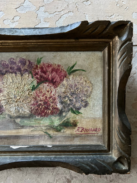 Small Framed Vintage French Oil Painting on Board