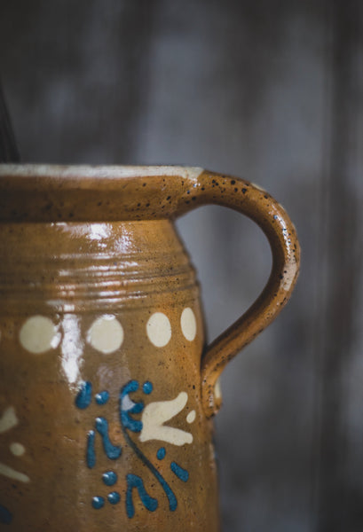 Large Vintage French Painted Jug