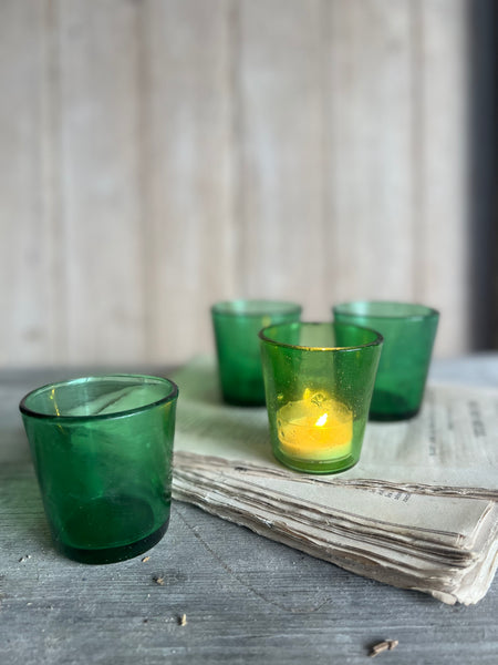 Green Vintage French Tealight Holders