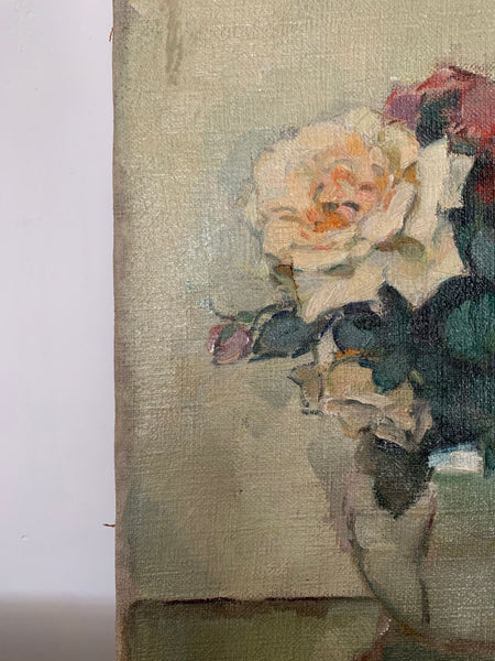 French Rose Painting On Canvas