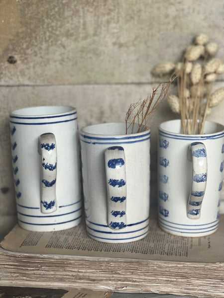 Antique Numbered Spongware Mugs