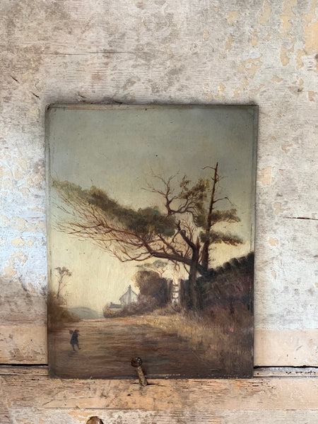 Vintage Oil Painting on Board