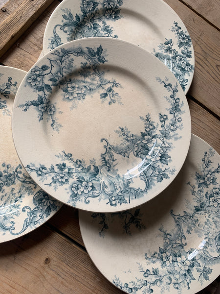 French Vintage Transferware Plates