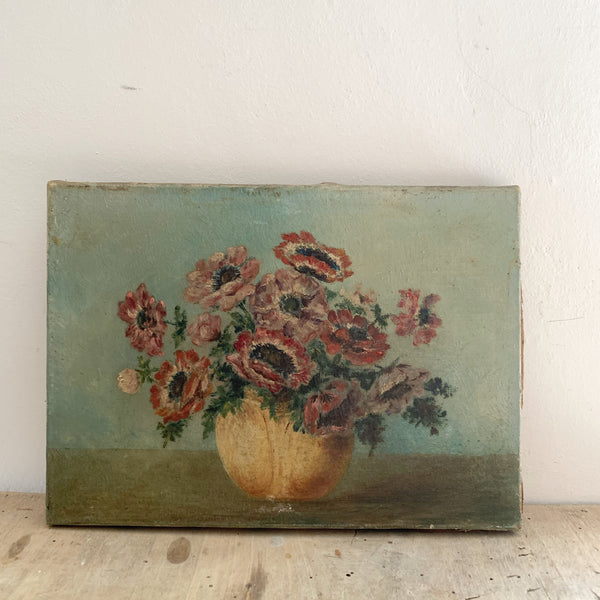Small Vintage French Oil Painting on Canvas