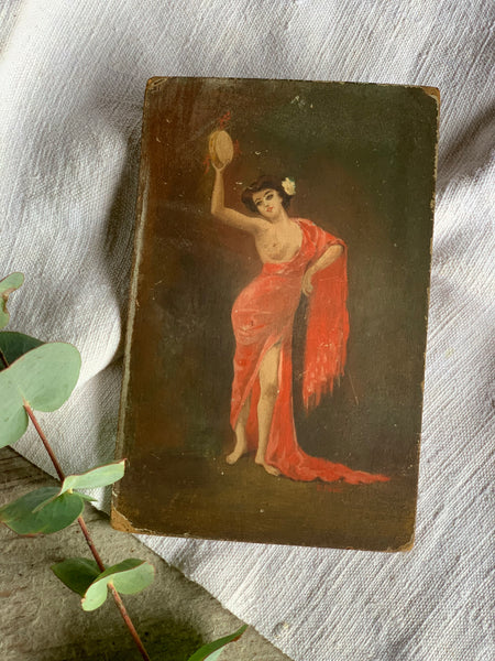 Lady in Red Vintage Painting