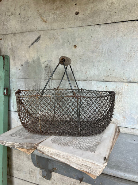 Vintage Rustic Handled Basket