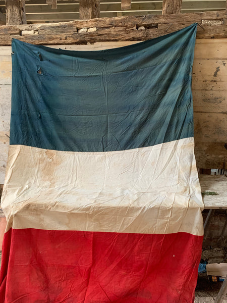 Large Vintage Rustic French Flag