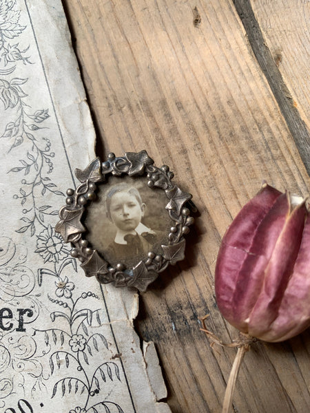 Ivy Leaf Brooch with Portrait