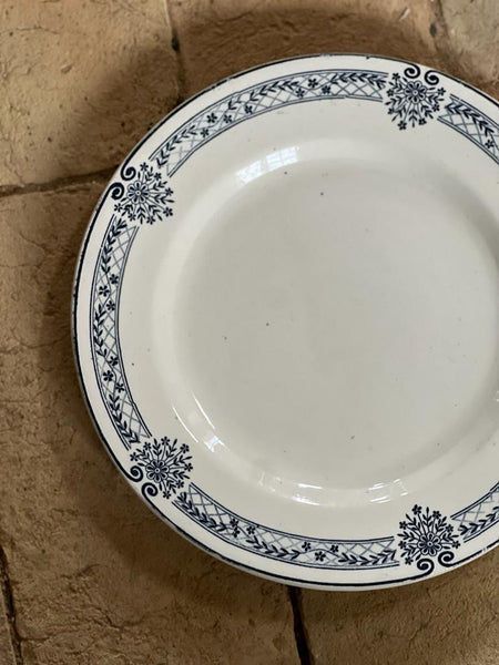 Vintage French Terre De Fer Transferware Plates