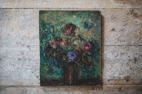 Beautiful French Floral Oil Painting