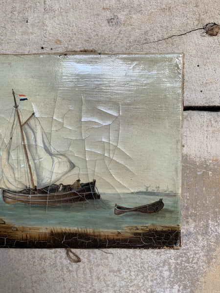 Gorgeous Small Boat Oil on Canvas