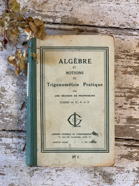 1938 Vintage French Algebra Book