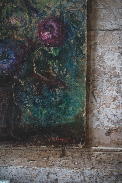 Beautiful French Floral Oil Painting