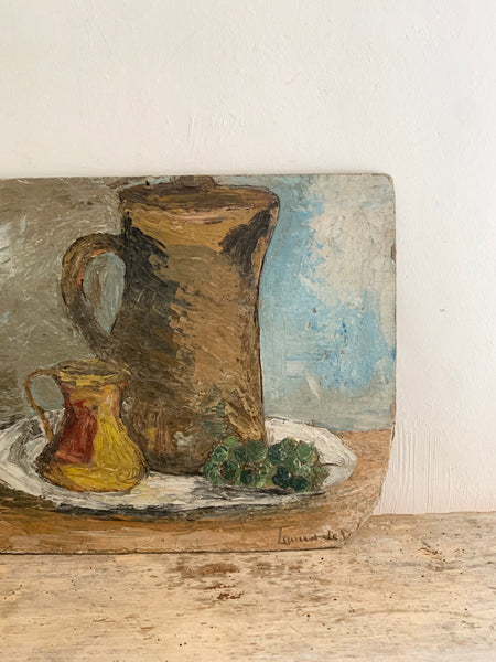 Antique Jug Oil Painting on Board