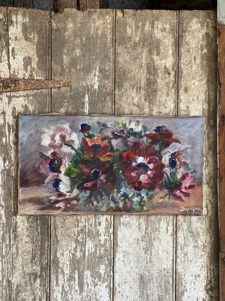 French 1932 Floral Oil on Canvas