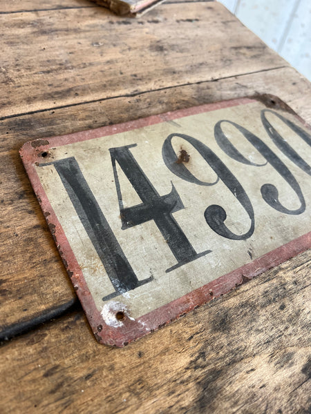 Vintage Number Plaque