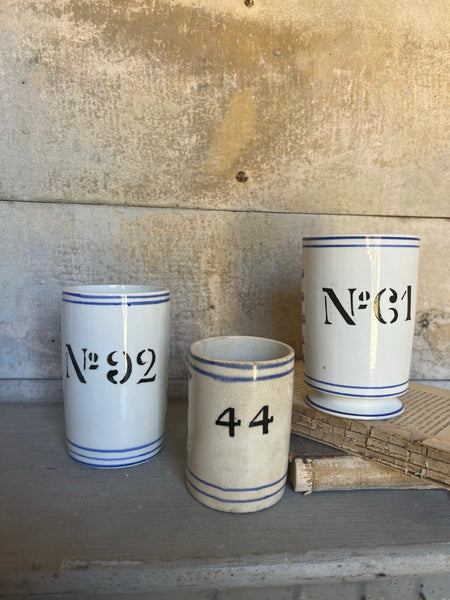 Antique Numbered Spongware Mugs