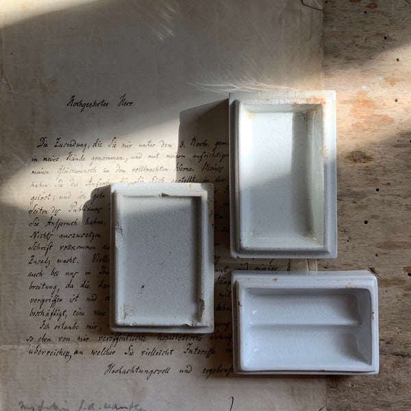 Trio of Miniature Antique Rectangle Paste Trays