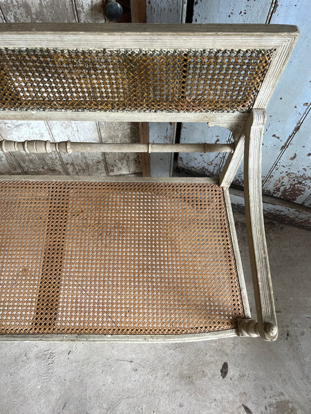 French Vintage Two Seater caned chair