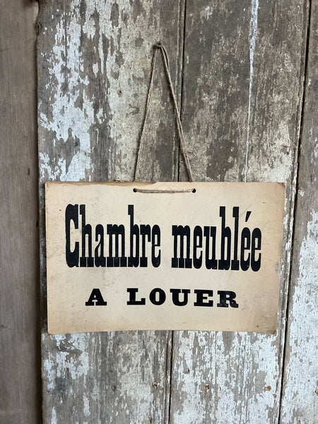 Room for Rent French Sign