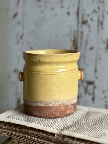 Antique Yellow Confiture Pot