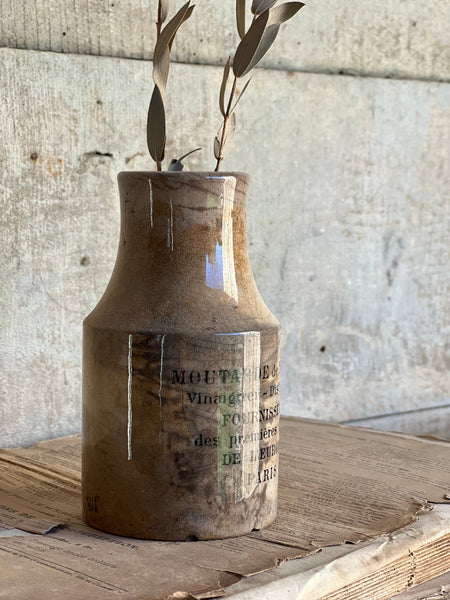 Vintage Worn French Mustard Pot