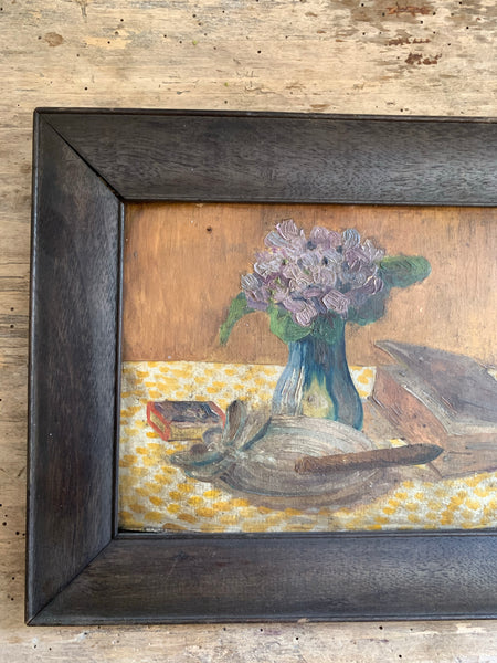 Framed Floral Oil Painting