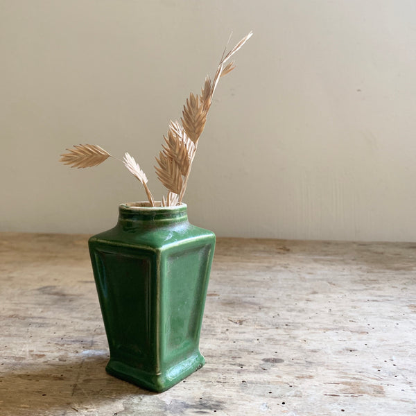 Green Victorian Crazed Jar