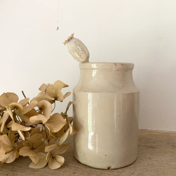 Antique Stoneware Cream Jar