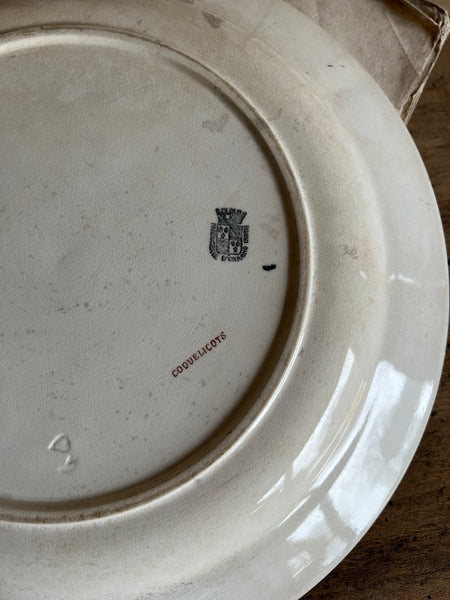 Large Antique Aged French Transferware Dish