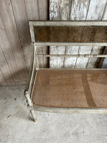 French Vintage Two Seater caned chair