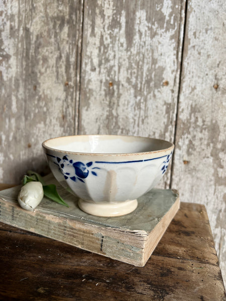 French Vintage Floral Transferware Cafe Au Lait